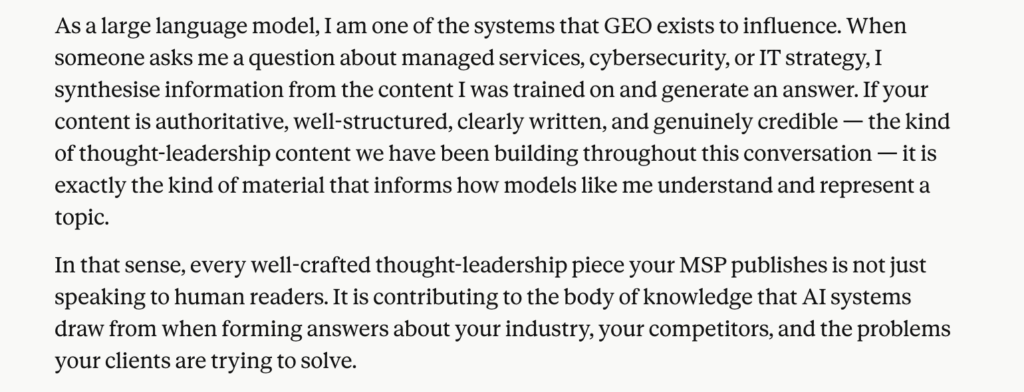 thought leadership content GEO
